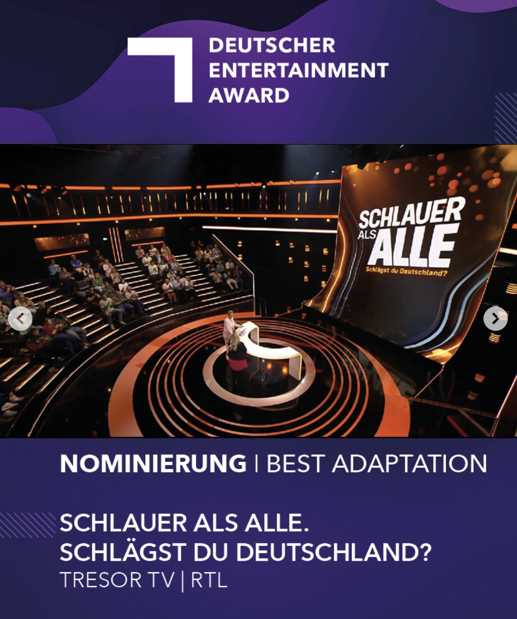 'Schlauer als Alle' für den Deutschen Entertainment Award nominiert